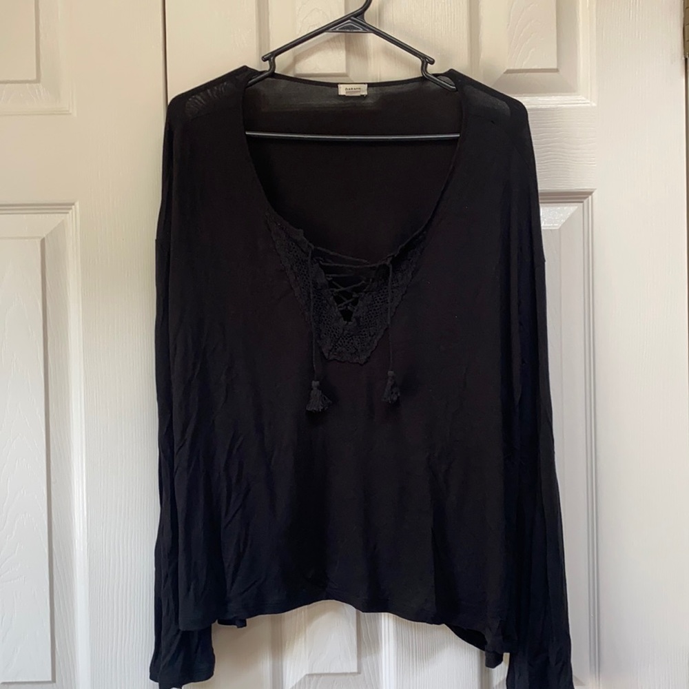 Black long sleeve top